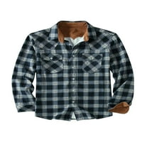 Cindysus muns tops džepne košulje karirane tucijske košulje obične fit radne reverzne bluze za bluzu