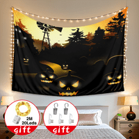 Halloween Dekorativna tapiserija, zid viseći mjesec i metla sa zvjezdanim noćnim zidom viseći tapiserija, za spavaću sobu Dekor sobe, # 063
