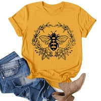Ženski ljetni vrhovi casual vrhovi za modni pčelinji festival Print majice Crewneck kratki rukav Tee