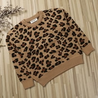 Lieramram Toddler Girls Boys Leopard Dukseri, mjeseci 2t 3T 4T 5T 6T Proljetni zimski pulover Duks duge