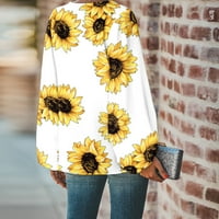 Ženska majica Ležerne košulje Suncokret Ispis Lanter Dugi rukavi V-izrez V-izrez