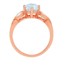 1.72CT okrugli rez plavi simulirani dijamant 18k ruža zlatna godišnjica Angažman kamena prstena veličine
