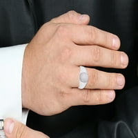 Muška prstena za prstena za potkoljenice završena na top 10k bijelo zlato, prsten veličine-12
