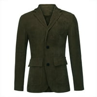 Muška jakna s jednim grudima Slim Lapel odijelo Lagana jakna za blejler casual solid color corduroy