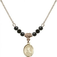 Ogrlica sa pozlaćenom zlatom Hamilton sa mlaznim mjesecom kamene perle i sveti brigid šarma Irske
