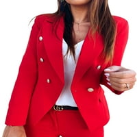 Avamo Women Revel izrez Blazer Casual dugih rukava s dvostrukim jaknom za grud