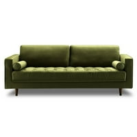 Bente tufted baršunasta 3-sjedala kauč - zelena