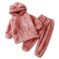 Dječja djeca Dječja Dječja dječačka odjeća Zimska topla s kapuljačom medvjeda dukserija i hlače Jeseni