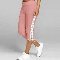 Ženske hlače od pune boje ravne tanke noge elastični visoki struk sripkani duksevi Ljetne pantalone