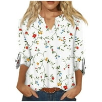 Košulje za žene za žene uzorak Ispis grafičkih tinova bluza casual plus veličine osnovni vrhovi pulover