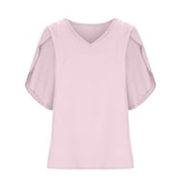 Youmao Women Cleance Tops Loose Fit Bluze za žene Ljeto Fall Split Bell rukava Vneck Spande Flowy Plain