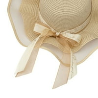 MubIneo žene slamske šešire za slamu HATS Ljeto prozračivo široko oboljenje zaštite od sunca uz more Primorski odmor za odmor ribarsko šešir