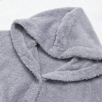 Duksevi za žene Women Plus veličina Dugme Plišani vrhovi kapuljač kapuljača sa kapuljačom od vune zimske