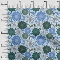 Onuone pamučne svilene srednje plave tkanine cvjetni retro obrtni projekti Dekor tkanina tiskano dvorištem širom