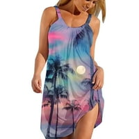 Haljine za plažu za žene Seksi havajska tropska remena za rezanje mini rezervoara Summer Loose Comfy