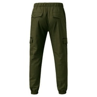 Njshnmn Muške ravne noge Jogger Ležerne prilike planinarske radne pantalone, vojska zelena, m