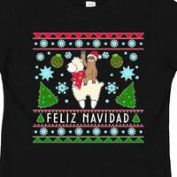 Inktastični feliz Navidad Sloth and Llama ružni džemper stil poklona mališana dječak ili majica za djecu