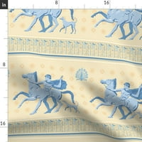Pamuk Satens Stolcloth, 90 okrugli - grčki antikviteti psi konji klasični ispis po mjeri posteljina