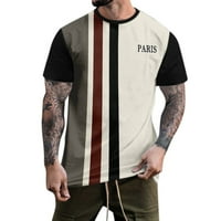 Muška majica haljina mužjak ljetna prugasta ispis majica za bluze okrugli vrat kratkih rukava majica