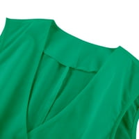 Fanxing Primers Ženska pamučna posteljina Vest odijelo V izrez SOLID bez rukava Tern Casual Button Down