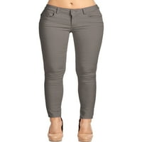 2Luver, ženski, rastegnuti džep mršavi u boji ujednačene hlače, siva, 13