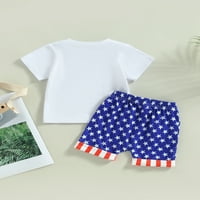 Musuos 4. srpnja Dječački dječaci Dan nezavisnosti Majica Top American Flag Shars set