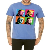 Muška pop umjetnost Donald Trump Heather Blue C majica Srednja Heather Blue