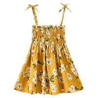 Djevojke modne haljine Baby Kid Ruched Ljeto cvijeće haljina haljina traka mališane princeze djevojke