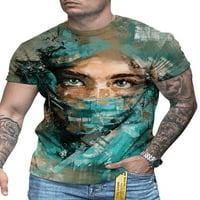 Grianlook Muns T majice Cross Print bluza Kratki rukav Ljetni vrhovi Muškarci Baggy Tee Majica Comfy