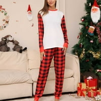 Božićni modni dugi rukavi žene tiskane top + hlače Porodica koja odgovara pidžami set