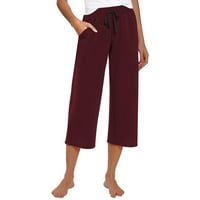 Clearsance Teretne pantalone Žene Crtanje labavih ležerne hlače Yoga Wide noga vino XXXXL