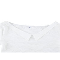 Wybzd ženska jesenska majica za bluze s ramenim plamenom s dugim rukavima V izrez Slim Fit Crop Tops