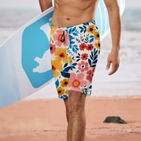 Chingque Muns Casual Hotsa MENS Havajska kratke hlače za plažu Cvijet elastičan struk Drav kratak za