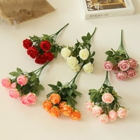 Yebay Bunch Realistic Handmade Artifični cvijet FAU svileni cvijet elegantan umjetni dekor ruže za vjenčanje