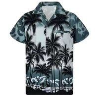 Yunmic majice čišćenje ljeta muške havajske košulje kratkih rukava od ispisanog gumba dole ljetne majice
