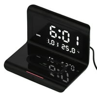 Prikažite budilnik, tip-c sučelje bežični sat za punjenje sa USB kablom za punjenje za dom za ured crne