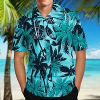 Muška havajska majica kratki rukav gumb gore drvo tropsko print rever majica na plaži casual modni ljetni
