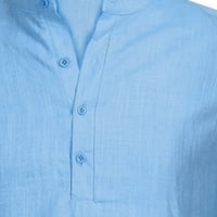 Muška povremena bluza pamučna posteljina majica sa slobodnim vrhovima kratkih rukava majica kratkih
