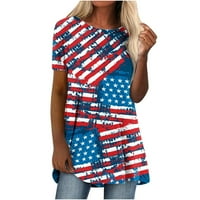 Oalirro Američka zastava Žene Cvjetni top 4. srpanj Ženska bluza Patriotska nezavisnost Dan nebo plava