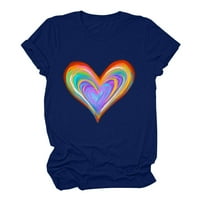Tees vrhovi za žene, slatke grafičke majice od srca, majice za valentinovo kratke rukave Bluze poklon