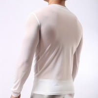 Dugi rukav za muškarce Muške seksi modne prozračne prozirne mrežne majice dugih rukava