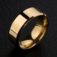 Modni jednostavni unisni ljubitelji nehrđajući čelični ogledalo prstenje za prstenje nakita - zlatni