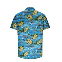 Cherella Muška majica na plaži 3D negirajući Havajski print Kratki rukav lapl majica dolje majica Top