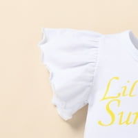 Ljetne odjeće Set za djevojke Pismo uzorka kratki rukav Body Rodper vrhovi cvjetni kratke hlače tri