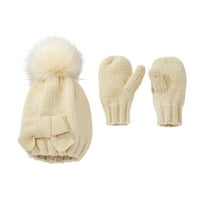 Solid Boja Dječja djeca Dječja slatka zima jeseni toplo pletene rukavice za šešire postavljene bež