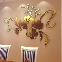 3D ogledalo cvjetna umjetnost uklonjiva zidna naljepnica Akrilna muralna dekor naljepnica