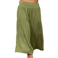 Ženske hlače velike struke Ležerne ljetne ruffle palazzo pantalone Čvrsto labave fitnesnih točnih hlača