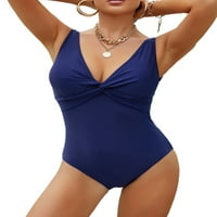Rosfany Womens One kupaći kostim Vintage Ruched Ispiši visoko izrezane kupaće kostime za kupanje, S-2XL