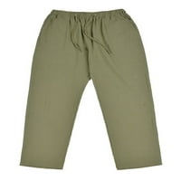 Muške pamučne hlače od pamučne pantalone Solid boja elastični struk opušteno-fit casual labavo plaža
