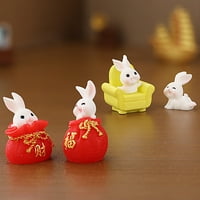 Rabbit Ornament - Resin Rabbit Zodijak - Micro Pejzažni ukras za radnu površinu